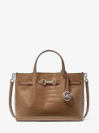 Carson Medium Crocodile Embossed Satchel