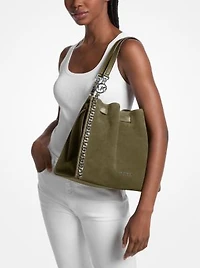 Mina Large Suede Chain Shoulder Bag