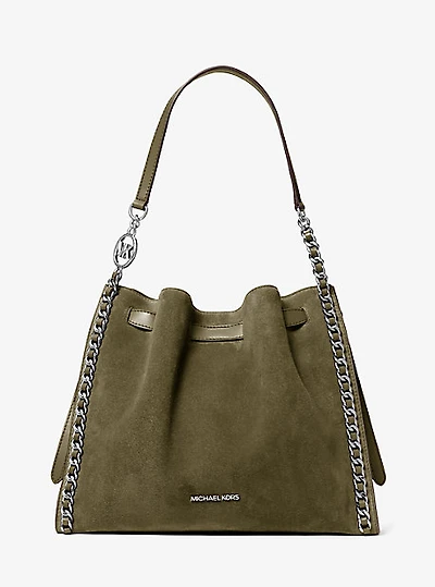 Mina Large Suede Chain Shoulder Bag