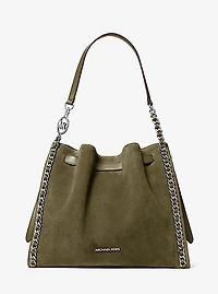 Mina Large Suede Chain Shoulder Bag