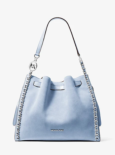 Mina Large Suede Chain Shoulder Bag