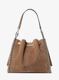 Mina Large Suede Chain Shoulder Bag