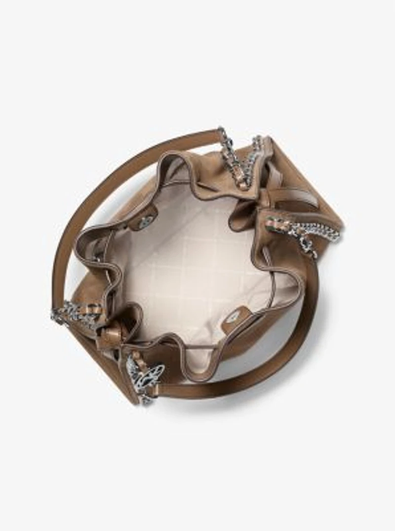 Mina Large Suede Chain Shoulder Bag