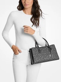 Arden Medium Printed Signature Logo Satchel