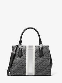 Marilyn Medium Signature Logo Stripe Satchel