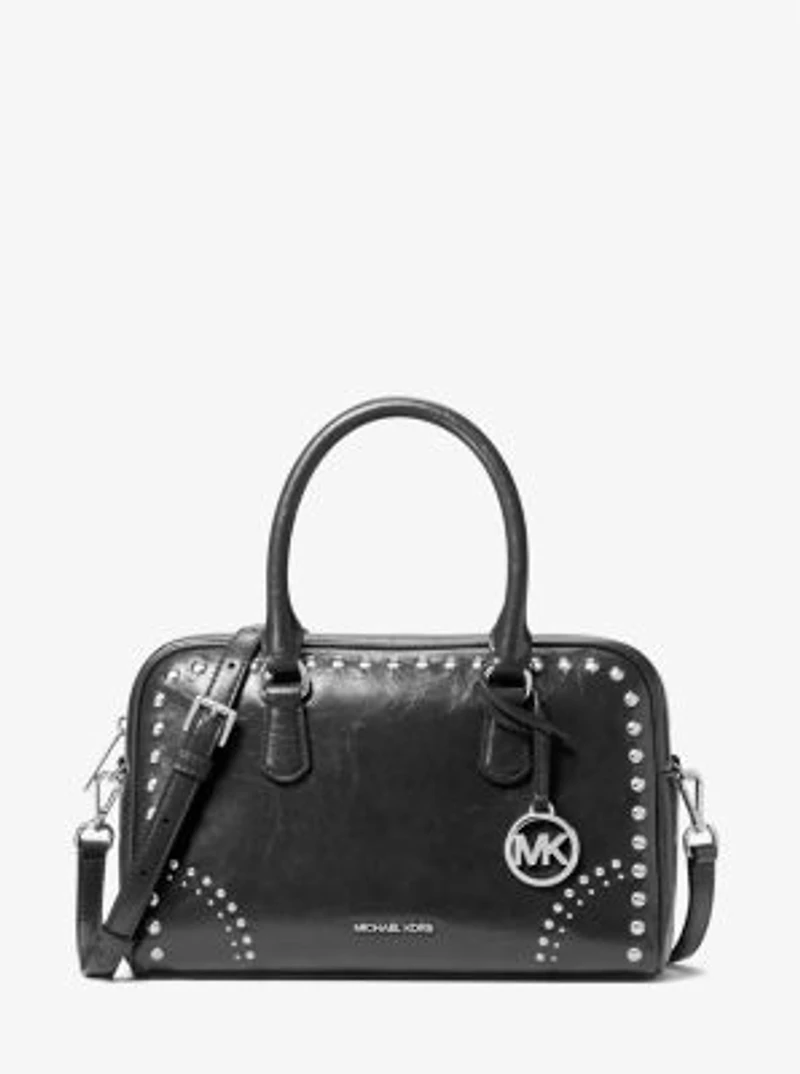 Thompson Medium Distressed Studded Satchel