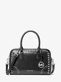 Thompson Medium Distressed Studded Satchel
