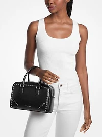 Thompson Medium Distressed Studded Satchel