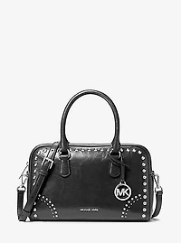 Thompson Medium Distressed Studded Satchel