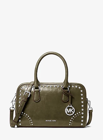 Thompson Medium Distressed Studded Satchel