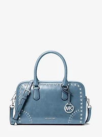 Thompson Medium Distressed Studded Satchel