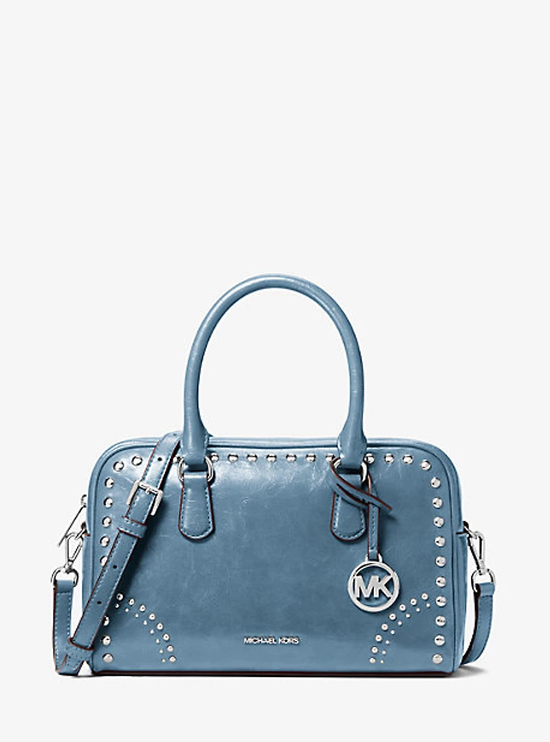 Thompson Medium Distressed Studded Satchel