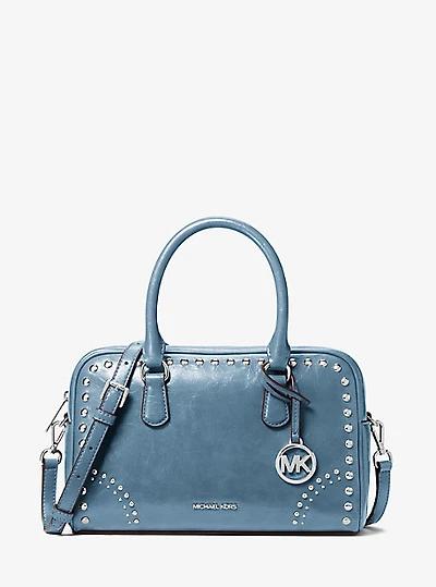 Thompson Medium Distressed Studded Satchel