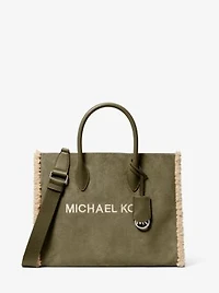 Mirella Medium Suede and Faux Shearling Tote Bag