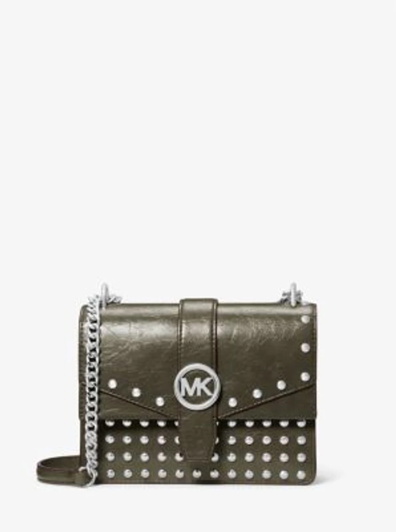 Greenwich Small Studded Distressed Crossbody Bag
