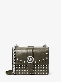 Greenwich Small Studded Distressed Crossbody Bag