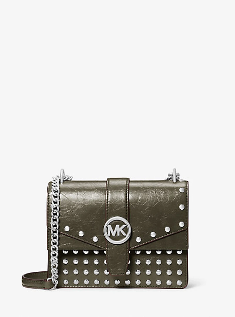 Greenwich Small Studded Distressed Crossbody Bag