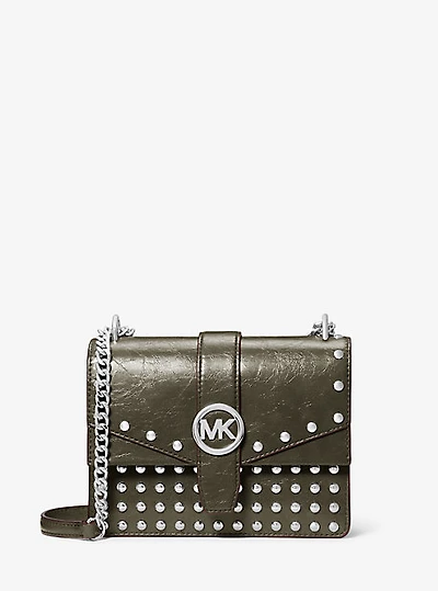 Greenwich Small Studded Distressed Crossbody Bag