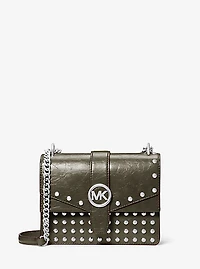 Greenwich Small Studded Distressed Crossbody Bag