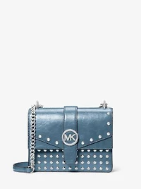 Greenwich Small Studded Distressed Crossbody Bag