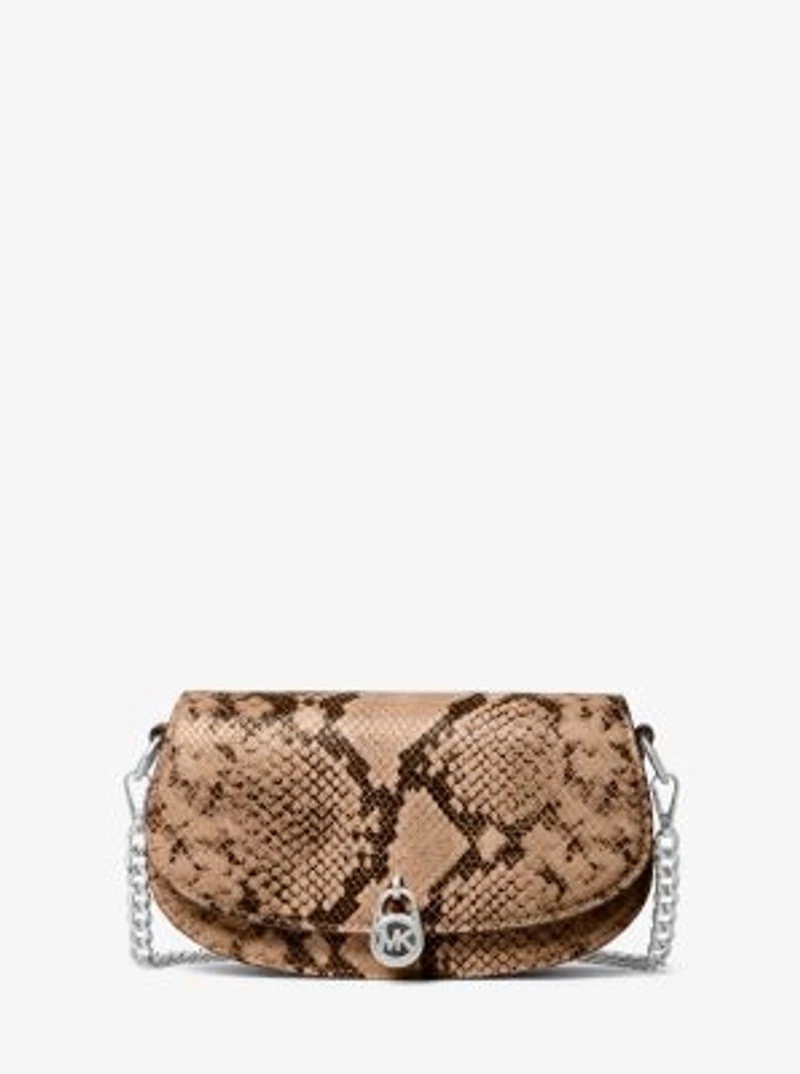 Mila Small Snake Embossed Convertible Crossbody Bag