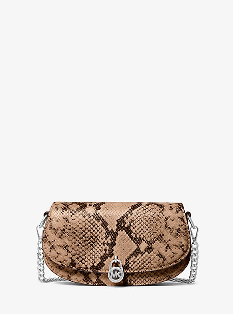 Mila Small Snake Embossed Convertible Crossbody Bag