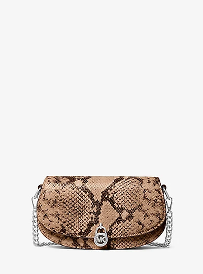 Mila Small Snake Embossed Convertible Crossbody Bag
