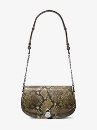 Mila Medium Snake Embossed Messenger Bag