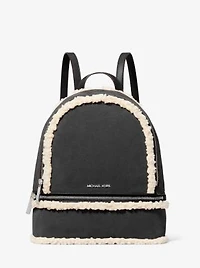 Rhea Medium Suede and Faux Shearling Backpack