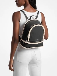 Rhea Medium Suede and Faux Shearling Backpack