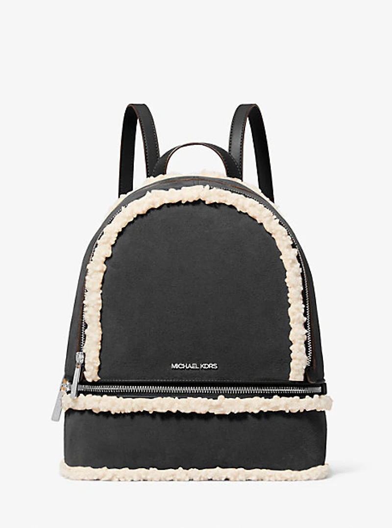 Rhea Medium Suede and Faux Shearling Backpack