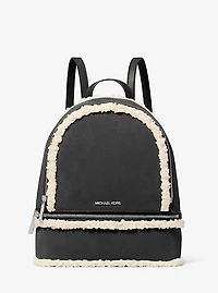Rhea Medium Suede and Faux Shearling Backpack