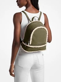Rhea Medium Suede and Faux Shearling Backpack