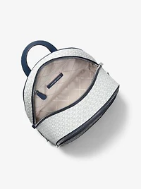 Rhea Medium Metallic Signature Logo Backpack