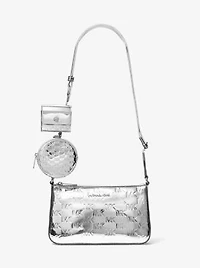 Jet Set Small Patent Logo Debossed Crossbody Bag with Case for Apple Airpods Pro®