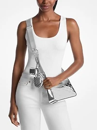 Jet Set Small Patent Logo Debossed Crossbody Bag with Case for Apple Airpods Pro®