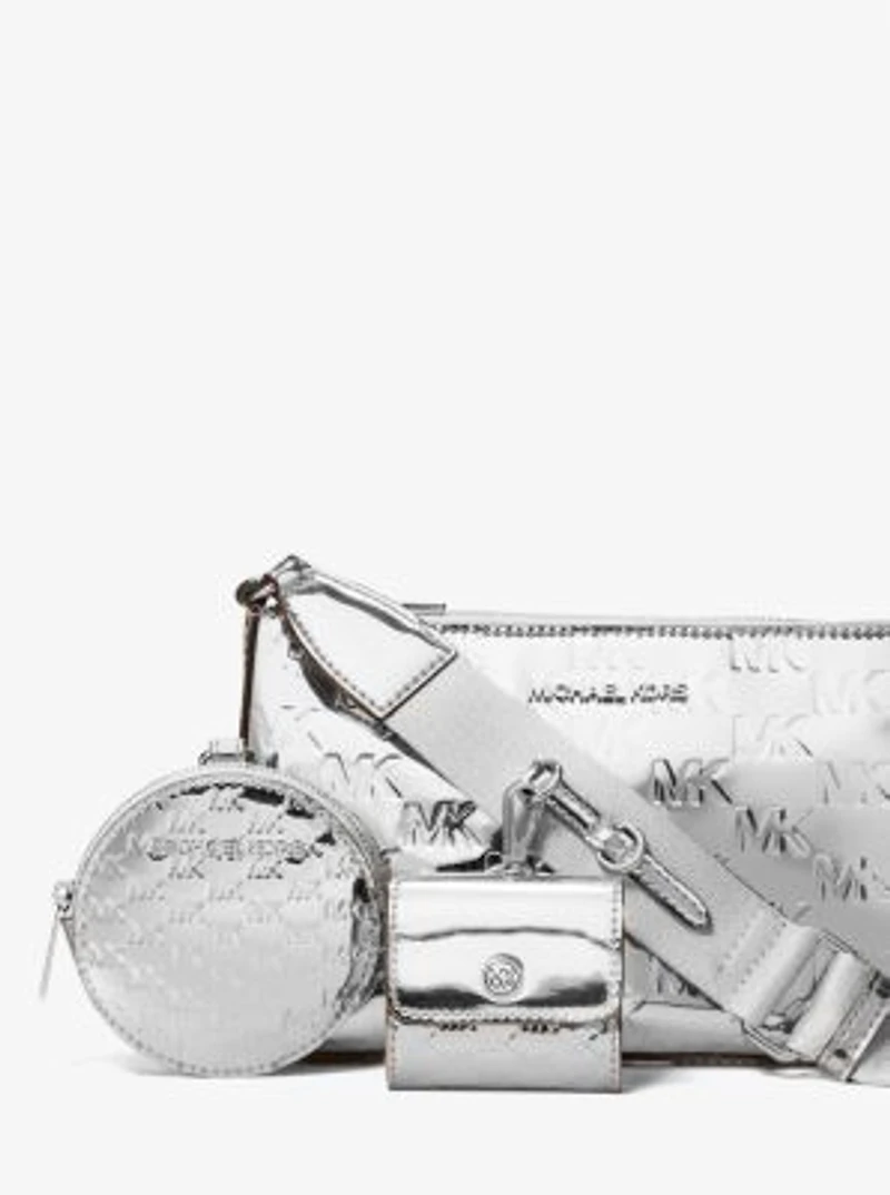 Jet Set Small Patent Logo Debossed Crossbody Bag with Case for Apple Airpods Pro®