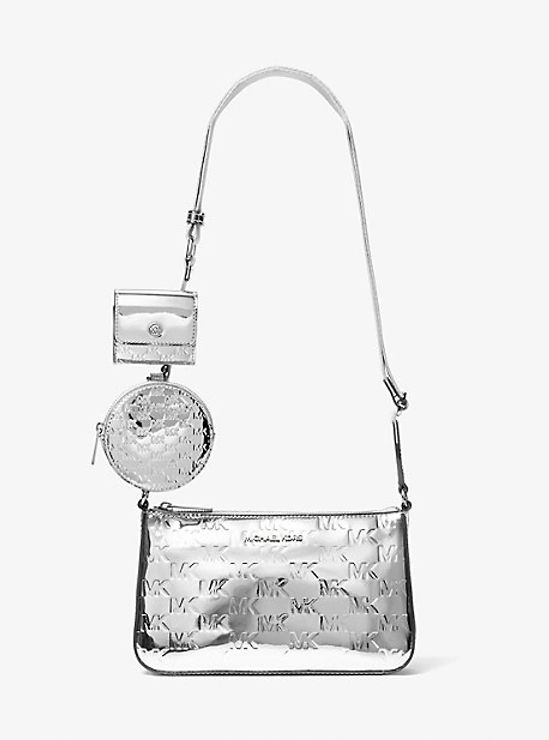 Jet Set Small Patent Logo Debossed Crossbody Bag with Case for Apple Airpods Pro®