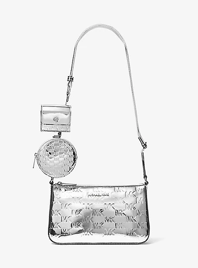 Jet Set Small Patent Logo Debossed Crossbody Bag with Case for Apple Airpods Pro®