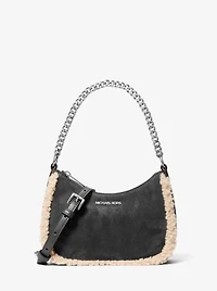 Jet Set Small Suede and Faux Shearling Convertible Crossbody Bag