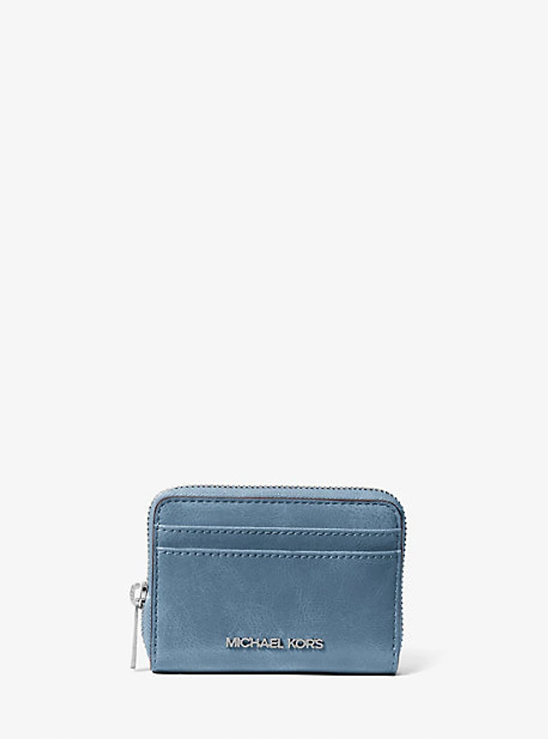 Jet Set Medium Distressed Zip Card Case