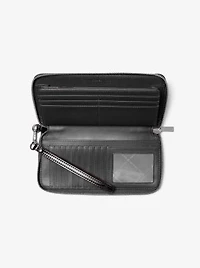 Jet Set Large Patent Logo Debossed Continental Wallet
