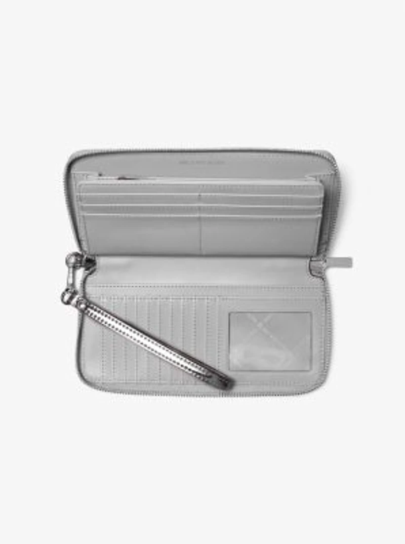 Jet Set Large Patent Logo Debossed Continental Wallet