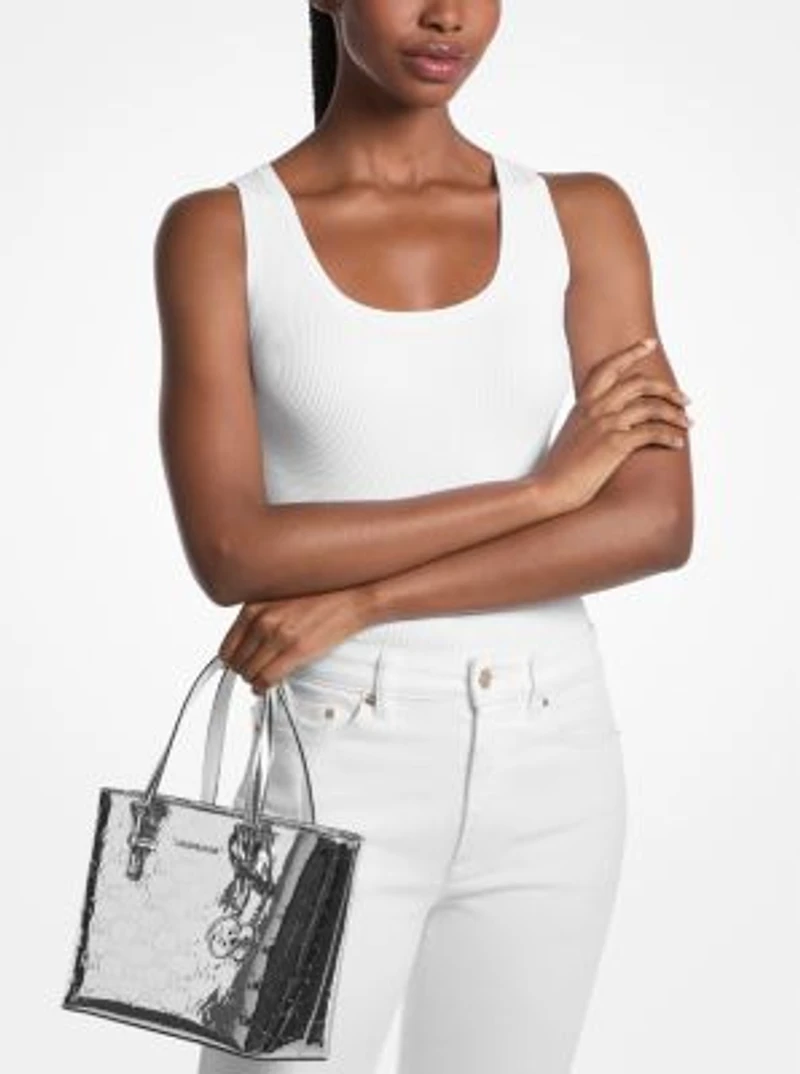 Jet Set Extra-Small Patent Logo Debossed Convertible Tote Bag