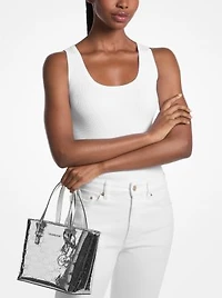 Jet Set Extra-Small Patent Logo Debossed Convertible Tote Bag