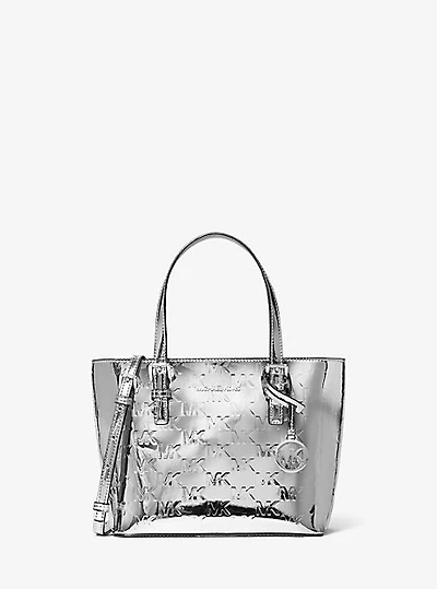 Jet Set Extra-Small Patent Logo Debossed Convertible Tote Bag