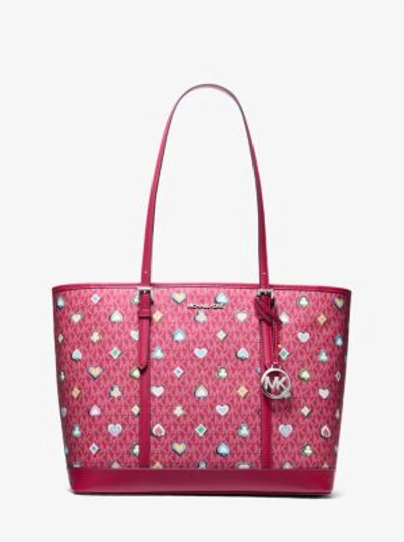 Jet Set Large Printed Signature Logo Tote Bag