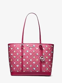 Jet Set Large Printed Signature Logo Tote Bag