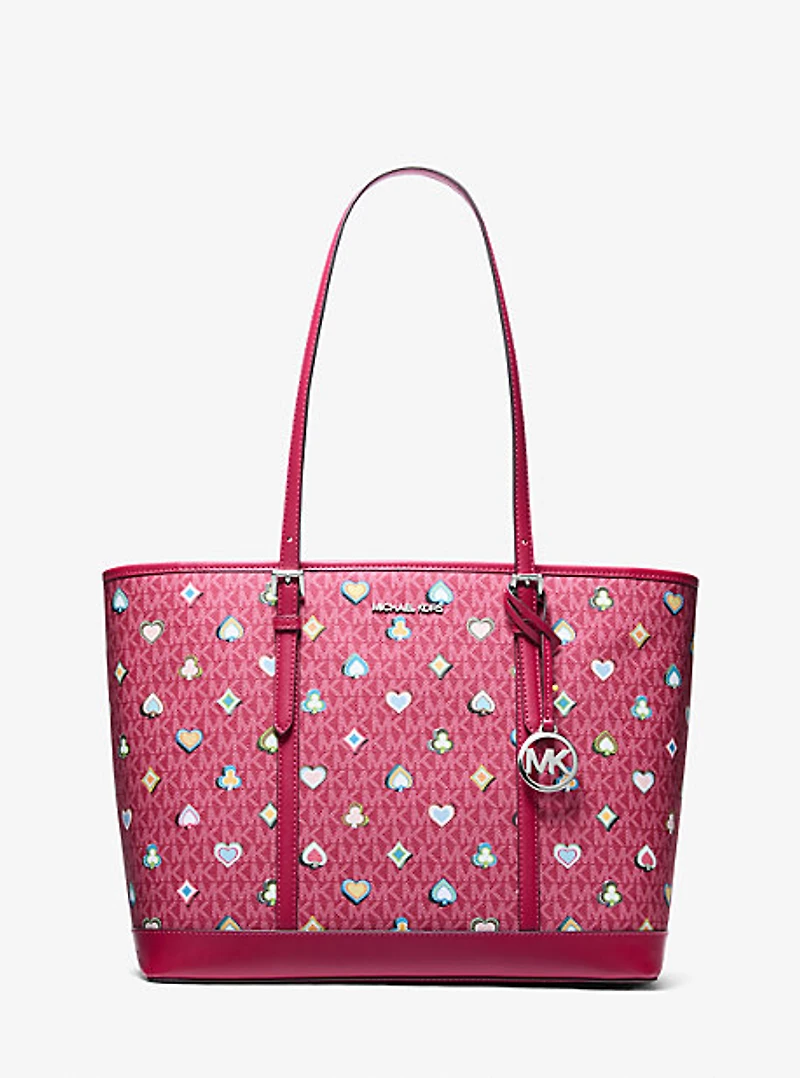 Jet Set Large Printed Signature Logo Tote Bag
