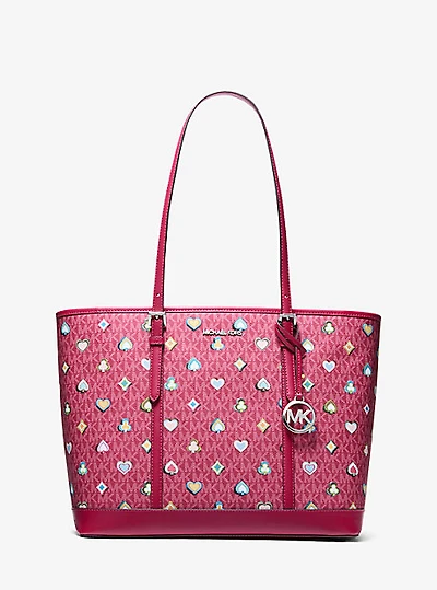 Jet Set Large Printed Signature Logo Tote Bag